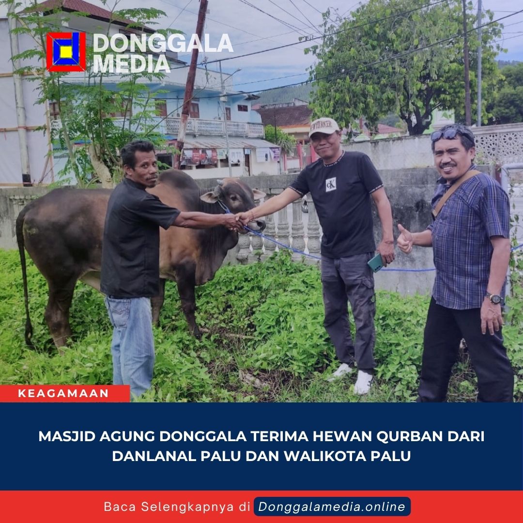 Masjid Agung Donggala Terima Hewan Qurban dari Danlanal Palu dan Walikota Palu