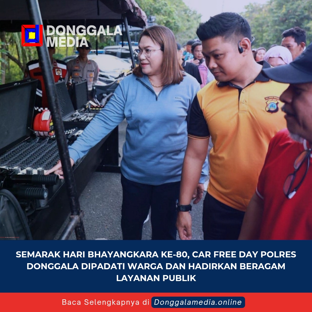 Semarak Hari Bhayangkara ke-80, Car Free Day Polres Donggala Dipadati Warga dan Hadirkan Beragam Layanan Publik